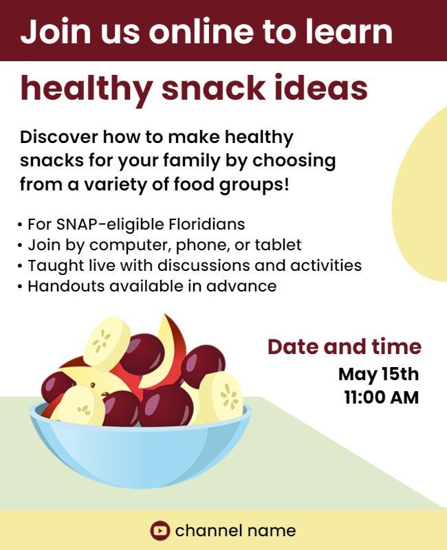 Online Healthy Snack Ideas Workshop Flyer Template