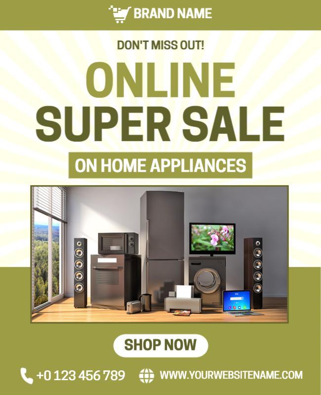 Online Home Appliances Super Sale Flyer Template