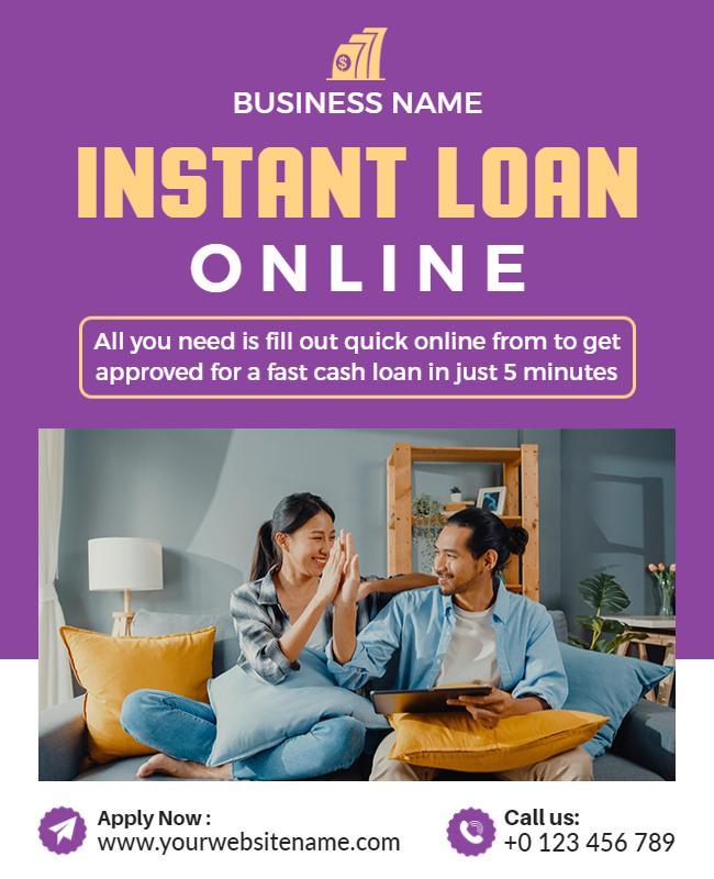 Online Instant Loan Promotion Flyer Template