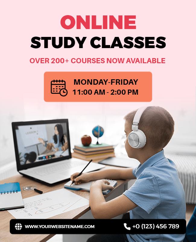 Online Interactive Study Classes Flyer Template