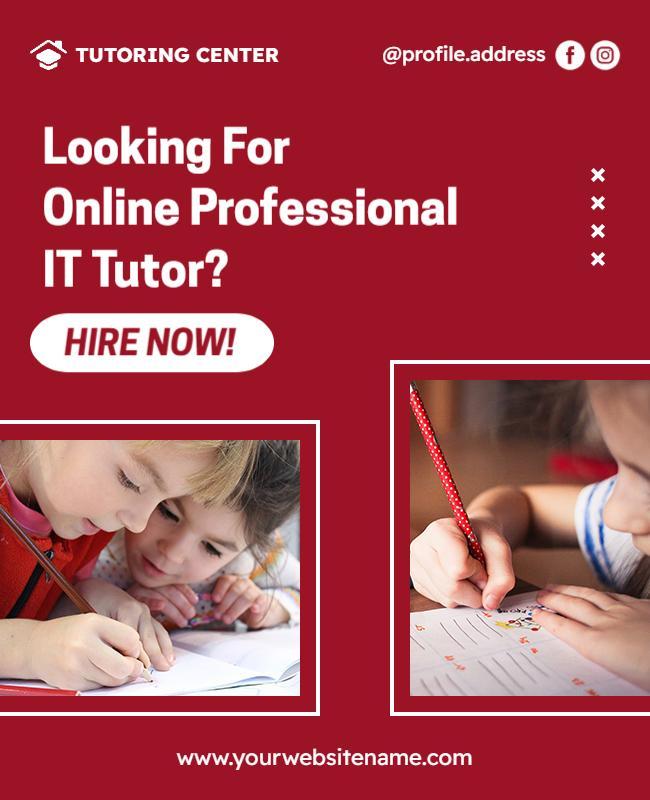 Online It Tutoring Service Promotion Flyer Template