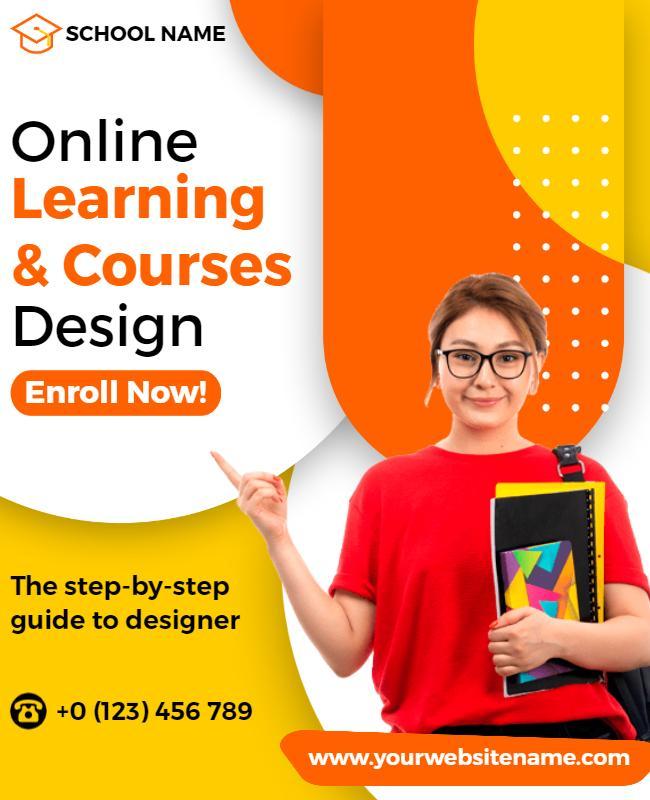 Online Learning and Courses Design Flyer Template