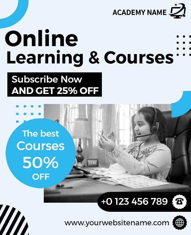 Online Learning and Courses Promotion Flyer Template