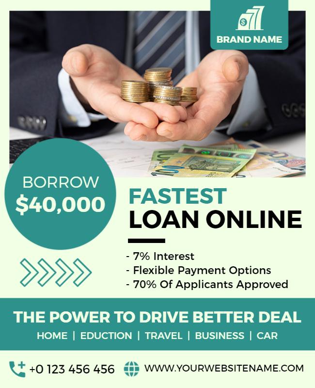 Online Loan Offer with Financial Services Flyer Template