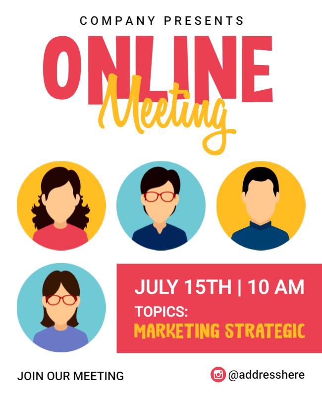 Online Marketing Strategy Meeting Flyer Template