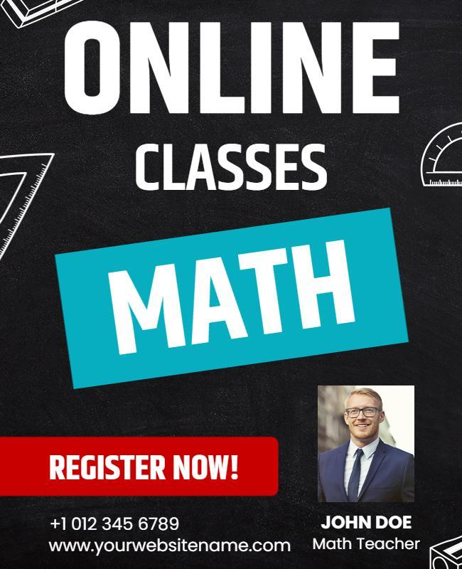 Online Math Classes Registration Flyer Template