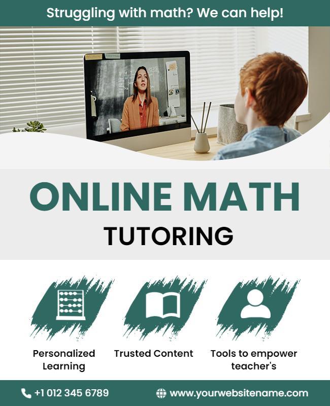 Online Math Tutoring Service Flyer Template