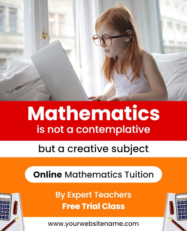 Online Mathematics Tuition Promotional Flyer Template