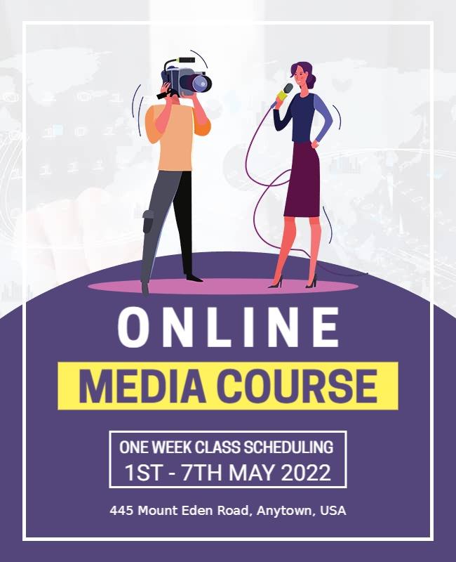 Online Media Course Promotional Flyer Template