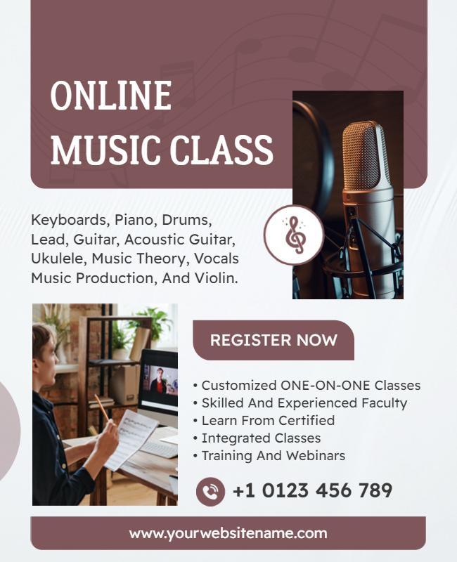 Online Music Class Registration Flyer Template