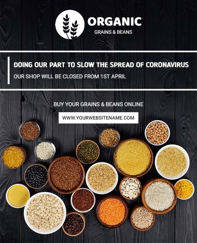 Online Organic Grains and Beans Sale Flyer Template