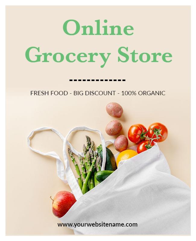 Online Organic Grocery Promotion Flyer Template