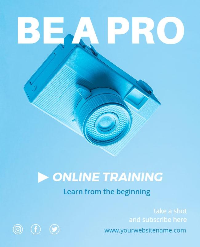 Online Photography Training Course Flyer Template