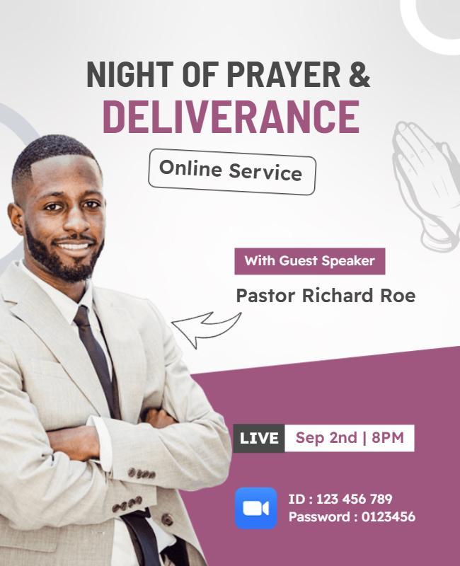 Online Prayer and Deliverance Service Flyer Template