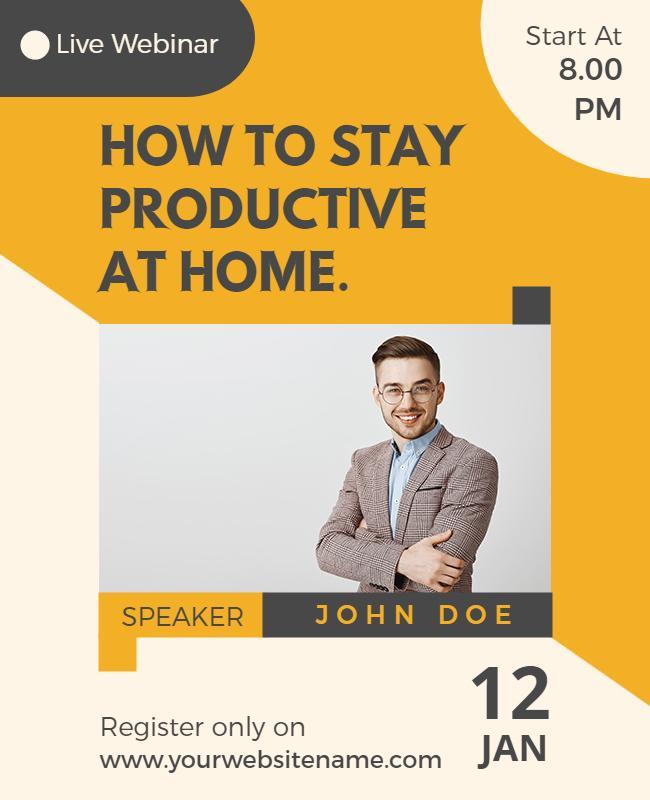 Online Productivity Webinar Flyer Template