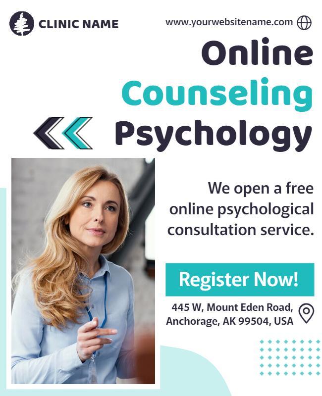 Online Psychological Consultation Service Flyer Template