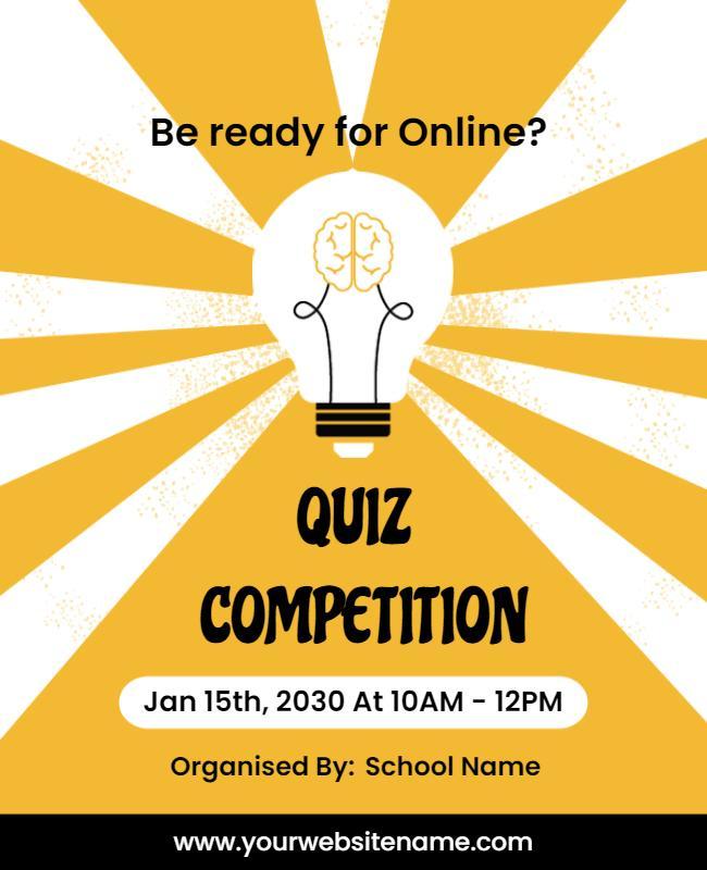 Online Quiz Competition Event Flyer Template