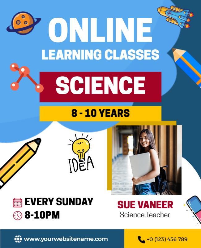 Online Science Learning Classes Flyer Template