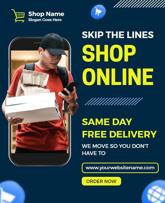 Online Shopping and Delivery Service Flyer Template