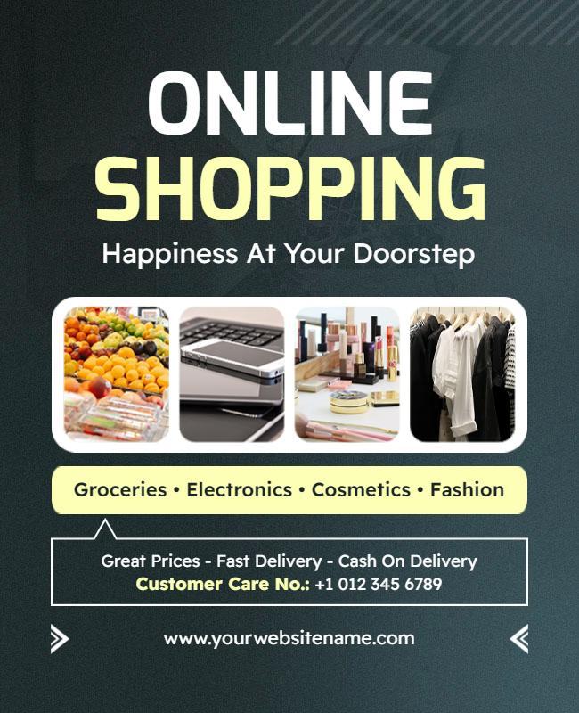 Online Shopping Delivery Service Flyer Template