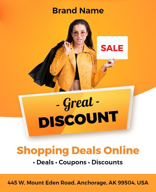 Online Shopping Discount Deals Flyer Template