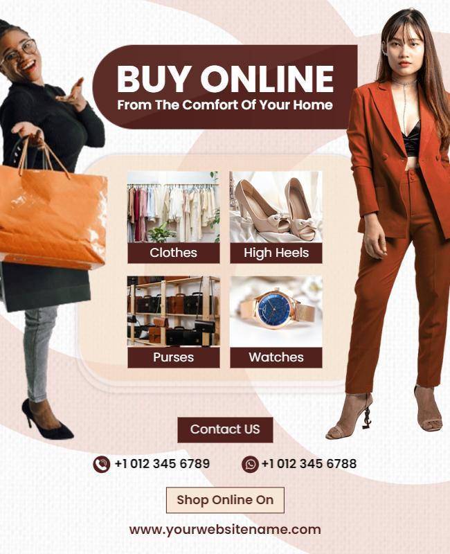 Online Shopping Fashion Promotion Flyer Template