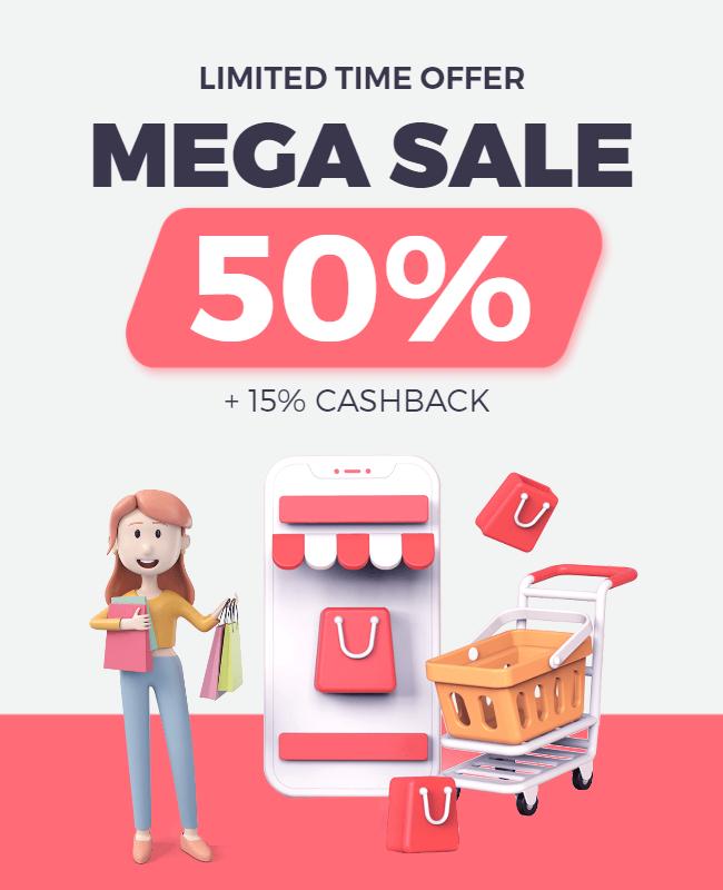 Online Shopping Mega Sale Flyer Template