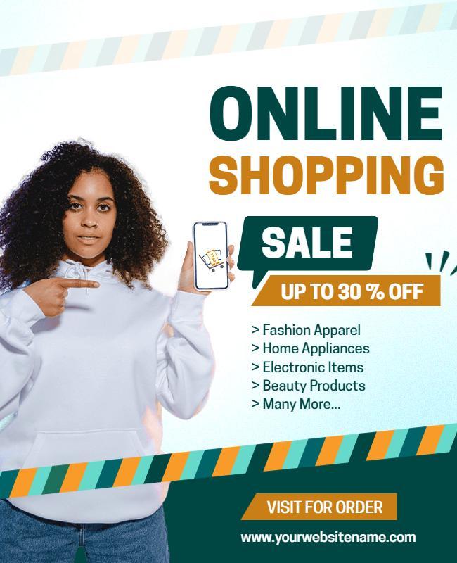 Online Shopping Sale Promotional Flyer Template