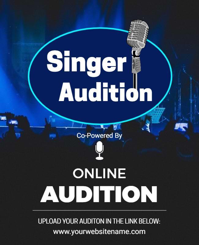 Online Singer Audition Announcement Flyer Template