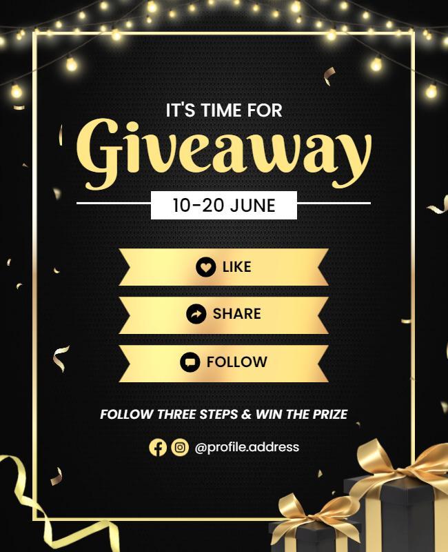 Online Social Media Giveaway Event Flyer Template