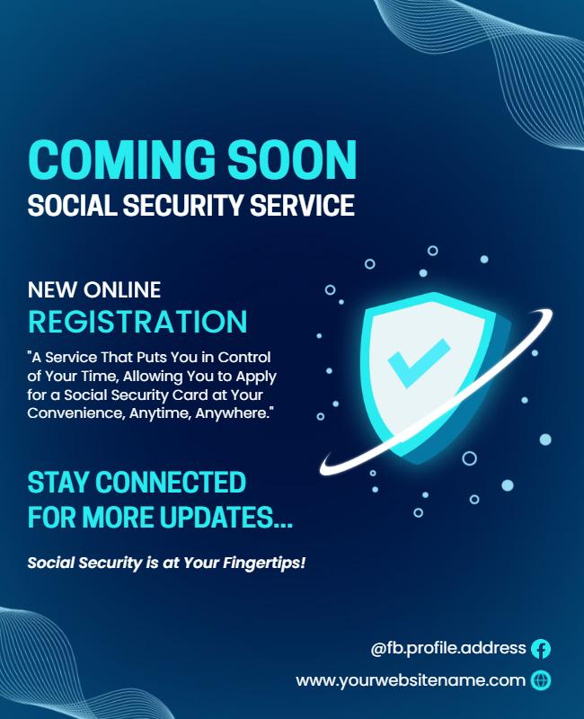 Online Social Security Service Registration Flyer Template