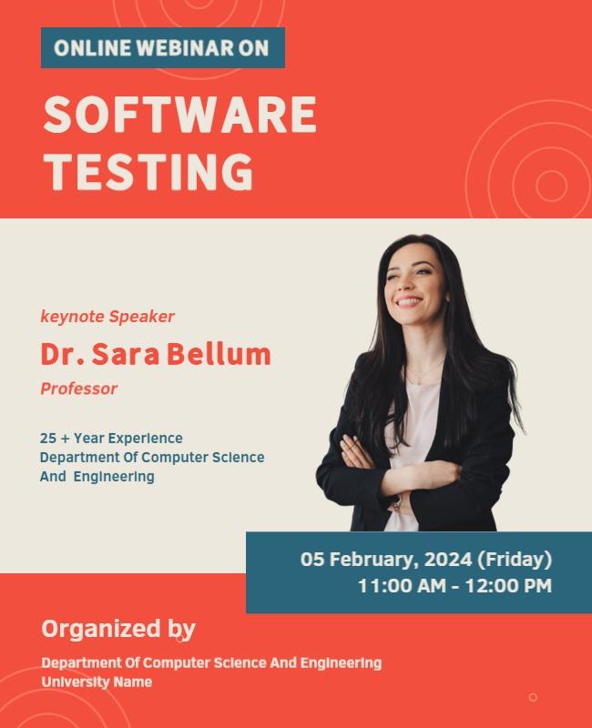 Online Software Testing Webinar Flyer Template