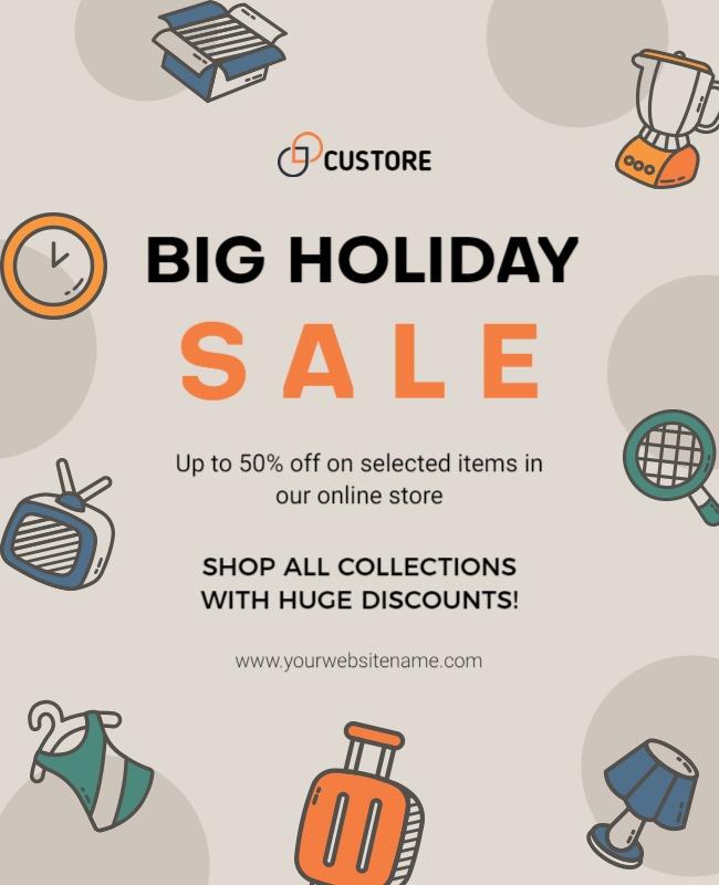 Online Store Big Holiday Sale Flyer Template