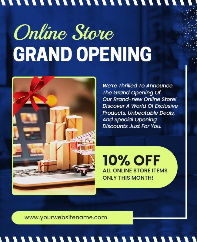 Online Store Grand Opening Discount Flyer Template