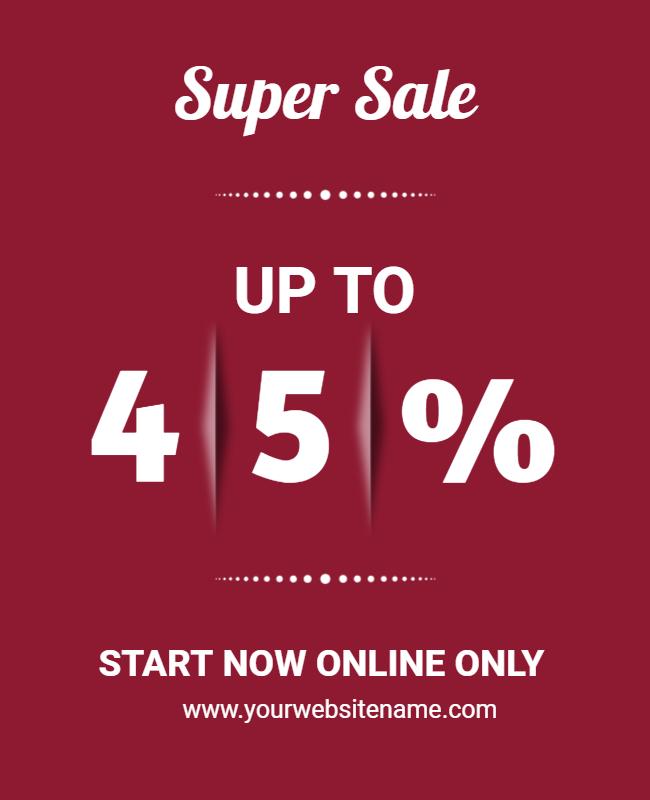 Online Super Sale Discount Flyer Template