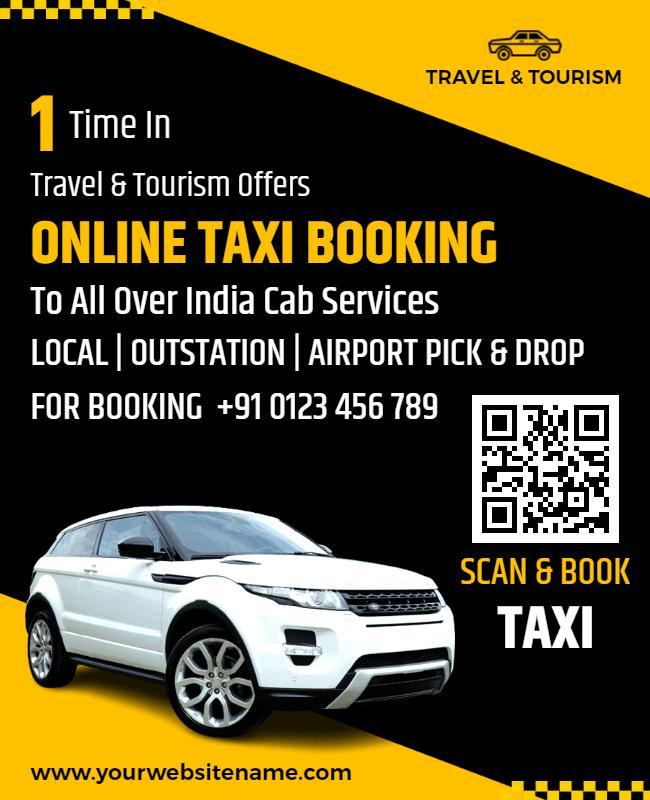 Online Taxi Booking Service Promotion Flyer Template