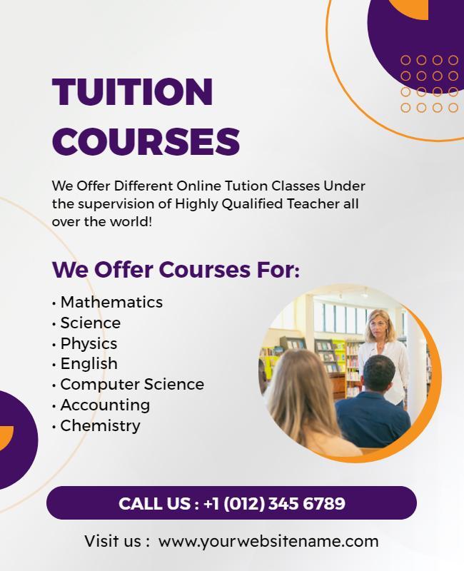 Online Tuition Courses Promotional Flyer Template