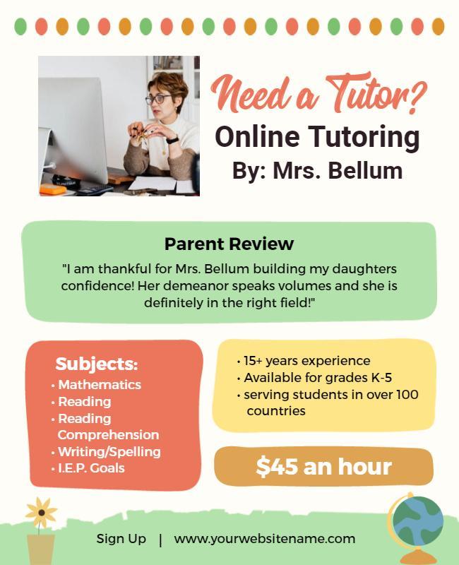 Online Tutoring Services Flyer Template