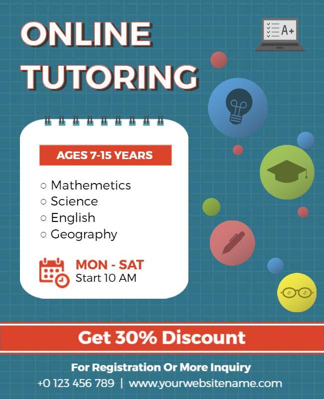 Online Tutoring Services Promotional Flyer Template