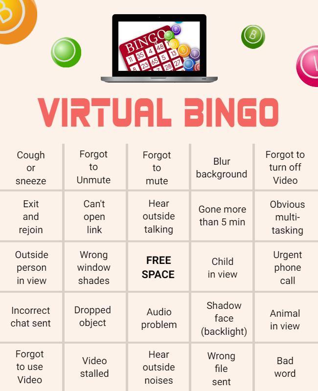 Online Virtual Bingo Game Event Flyer Template