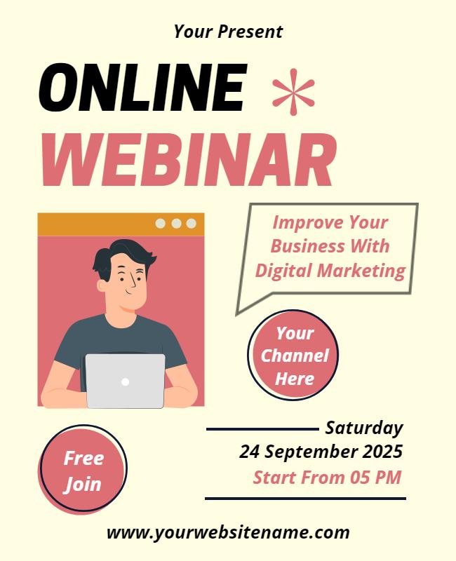 Online webinar event flyer template