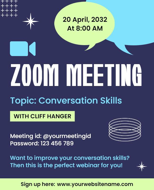 Online Webinar on Conversation Skills Flyer Template