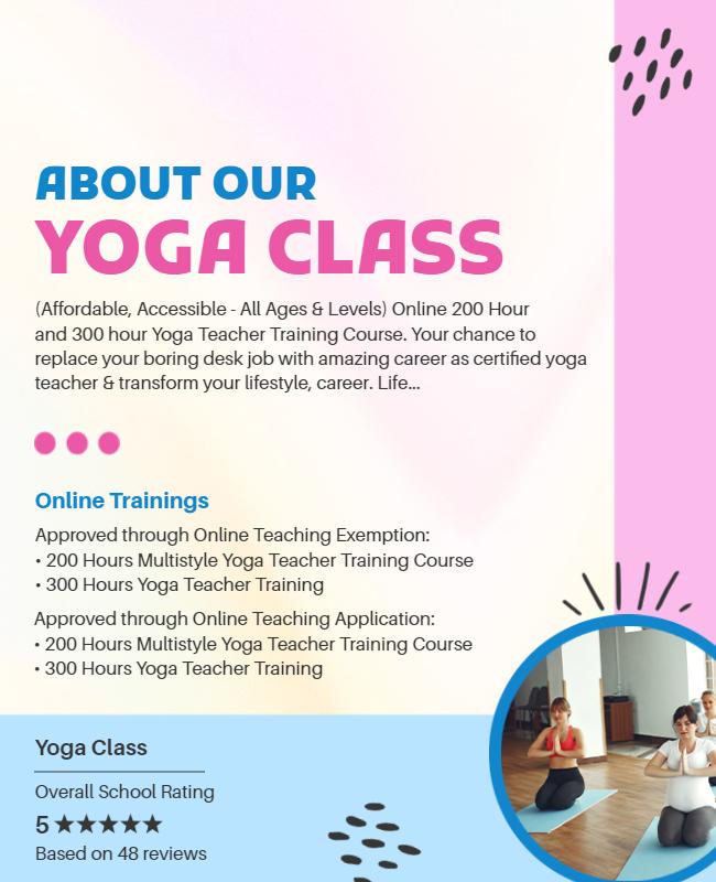 Online Yoga Teacher Training Course Flyer Template