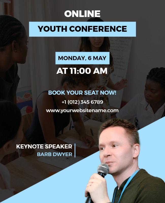 Online Youth Conference Event Flyer Template