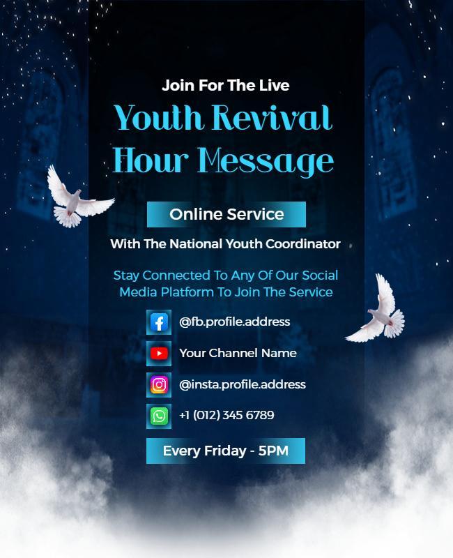 Online Youth Revival Service Flyer Template