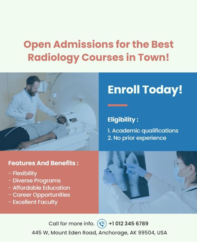 Open Admissions for Radiology Courses Flyer Template