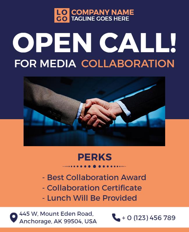 Open Call for Media Collaboration Flyer Template