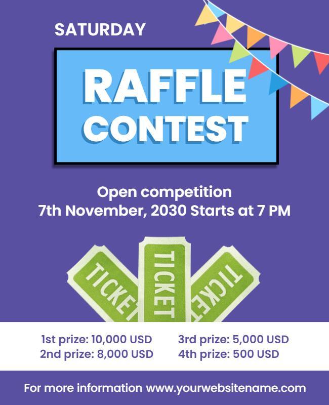 Open Competition Raffle Contest Flyer Template