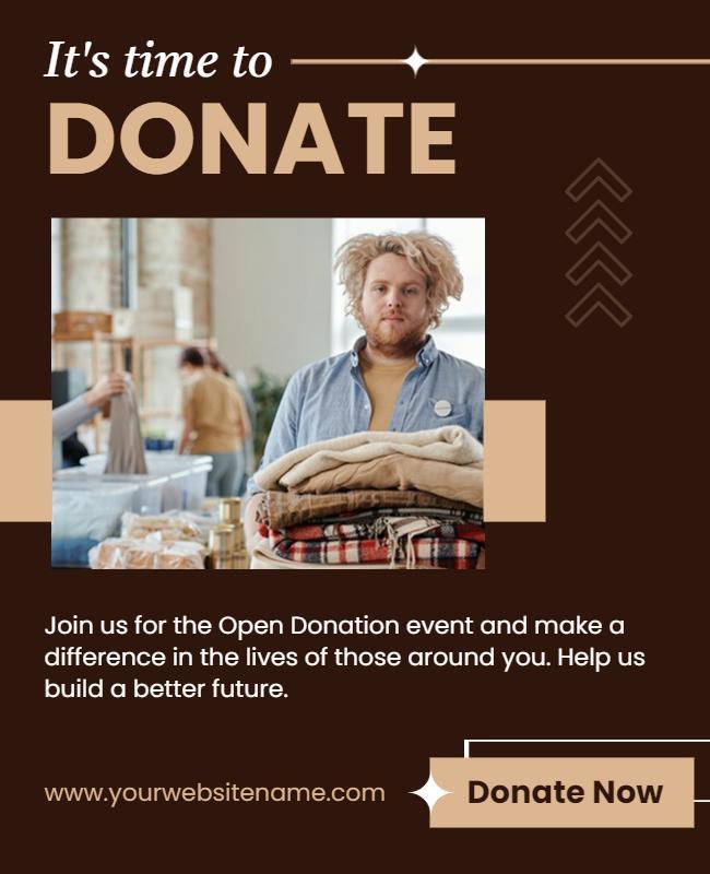 Open Donation Event Charity Flyer Template