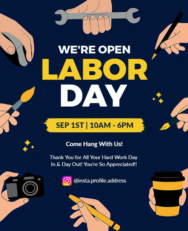 Open for Labor Day Event Flyer Template